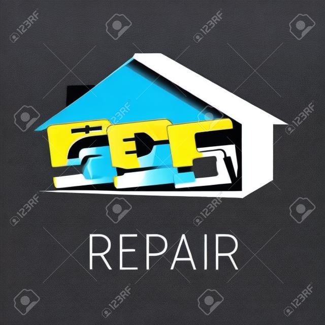 embleem ontwerp voor de reparatie van huizen, vector