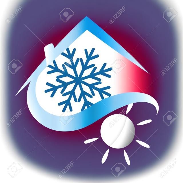 Air conditioning for home symbol vector