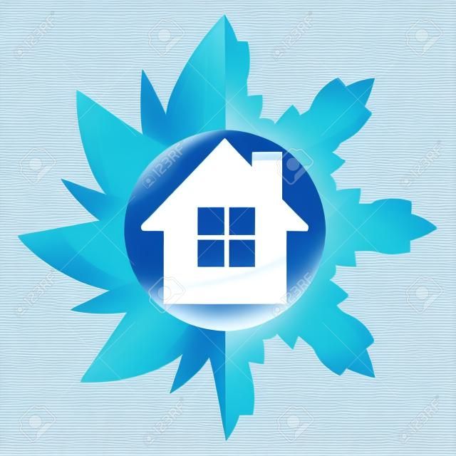 Klimaanlage zu Hause, das Symbol der Geschäfts