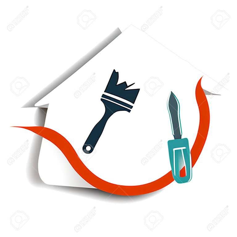 Repair of home with a tool vector