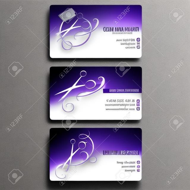 Business card for hairdresser and beauty salon set for business