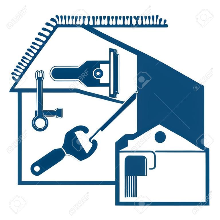 Reparação e manutenção de símbolo em casa para os negócios
