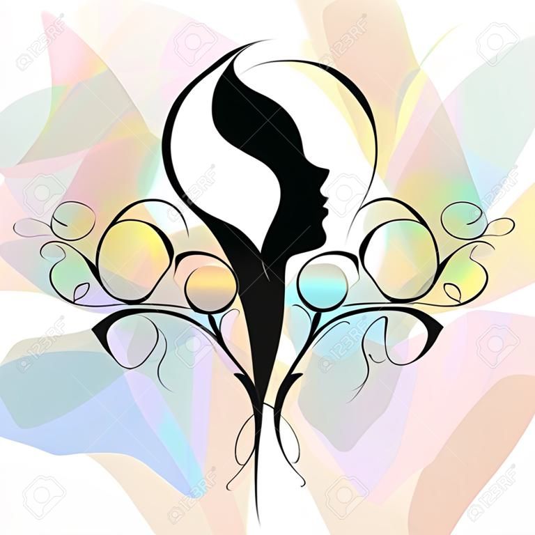 Beauty salon and hairdresser for women symbol.