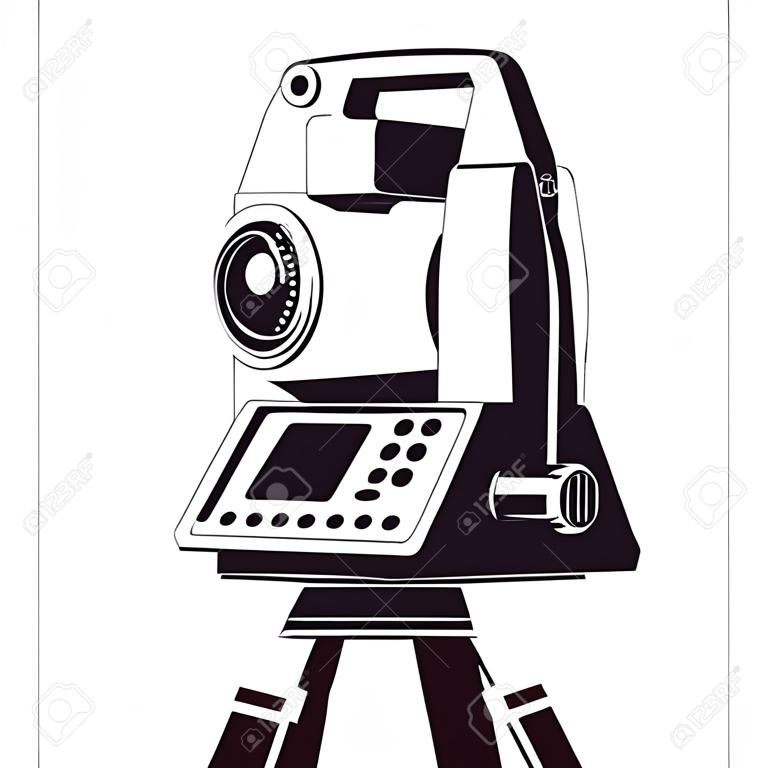 Ttotal station geodetic silhouette symbol for business