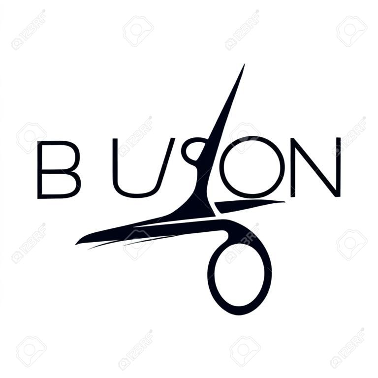 Beauty salon and barber symbol scissors and comb
