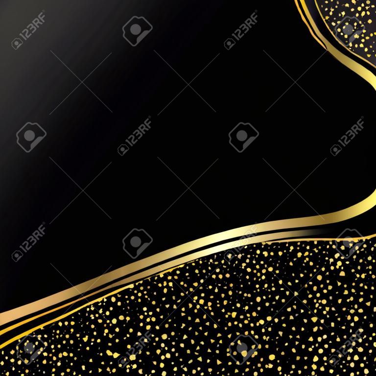Gold on a black background abstract