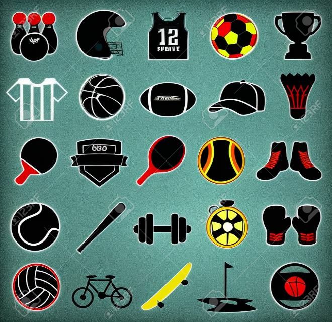 Sport Icons, Silhouette, Sports and Fitness