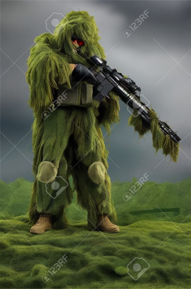 Sniper camouflage ghillie suit