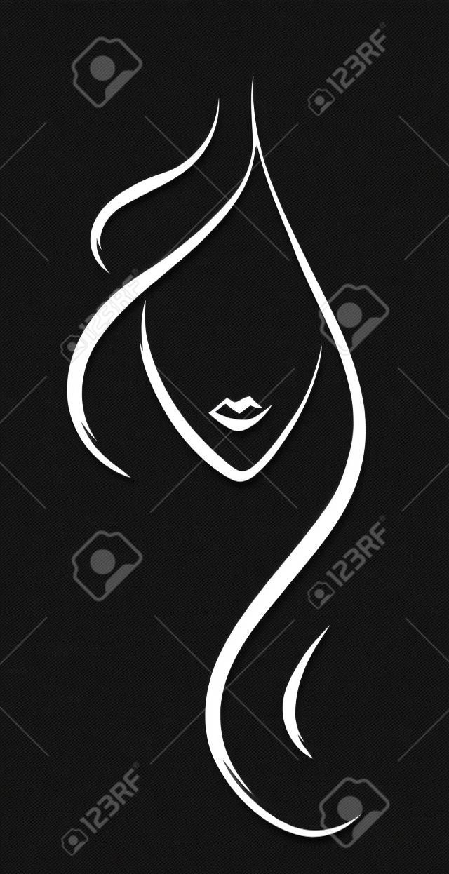kapsalon logo pictogram in penseel tekening stijl op zwarte achtergrond