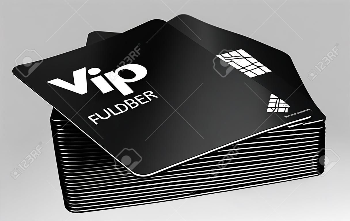 3D Render van een ledenkaart voor VIP's geïsoleerd op een witte achtergrond
