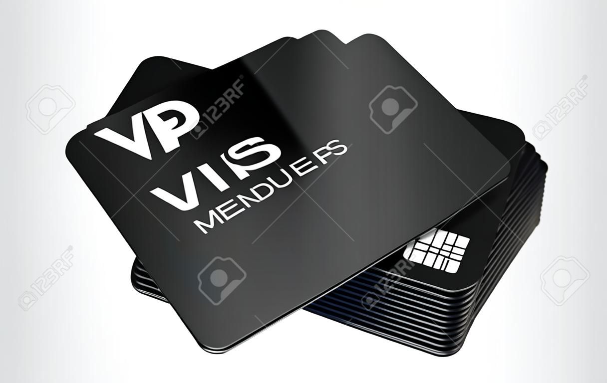 3D-Darstellung einer Mitgliederkarte für VIPs isoliert auf weißem Hintergrund