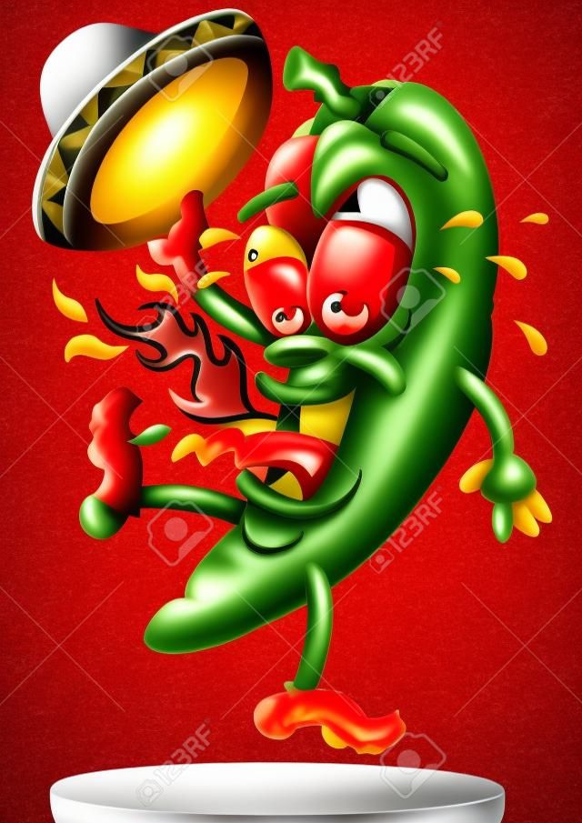 This Red Hot Chili Pepper is jumping because he is just too hot!