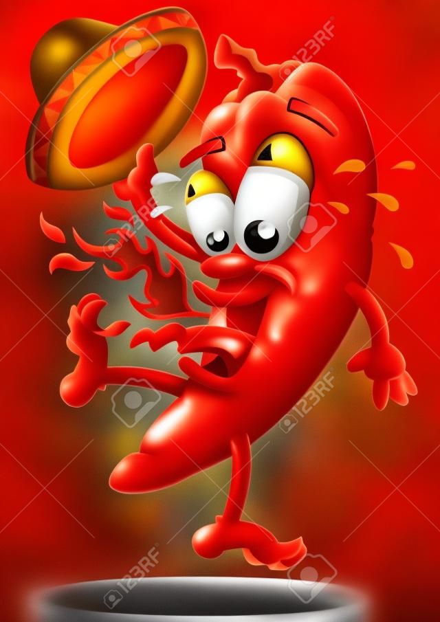 This Red Hot Chili Pepper is jumping because he is just too hot!