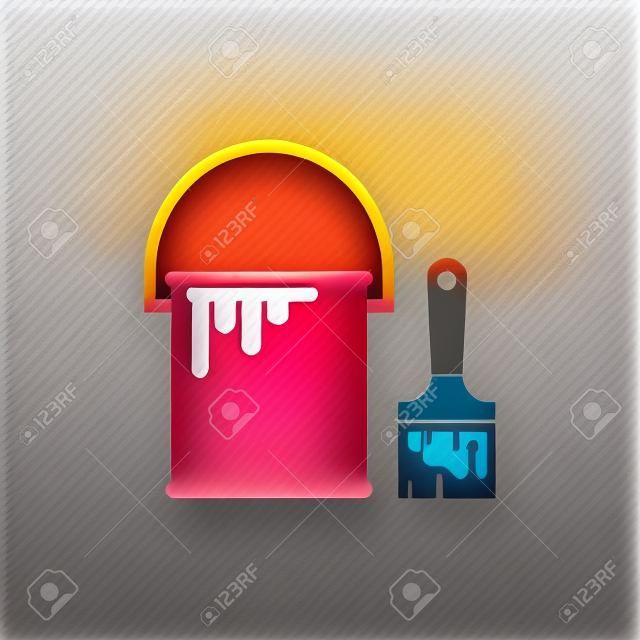 Color bucket, painting tool icon or logo