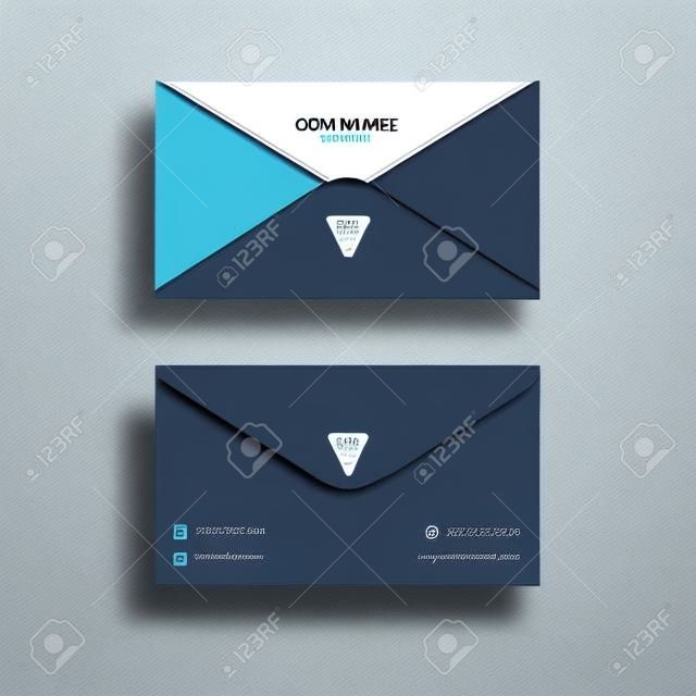 Modern kreatív névjegykártya sablon borítékban alakú, lapos design.