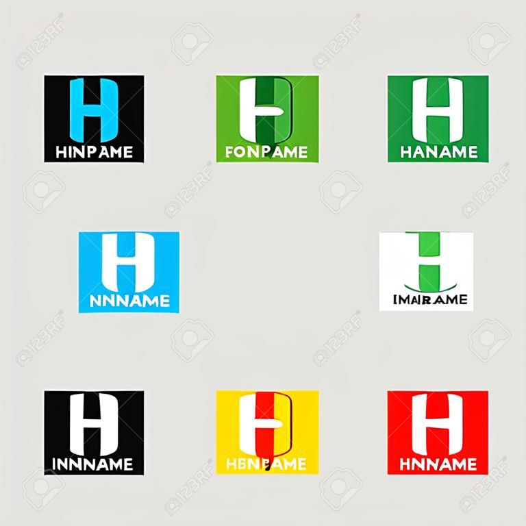 Illustration vectorielle Lettre H dans le modèle de logo, icône et vecteur de conception de cercle. La lettre h en inversion avec le logotype de cercle pour une marque ou une entreprise avec du texte.
