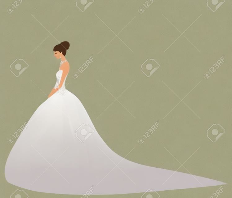  Illustration of a pretty girl readying for wedding