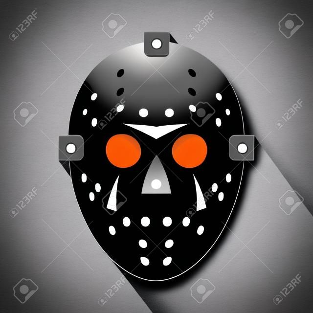 Хэллоуин хоккейная маска плоская значок с длинной тенью