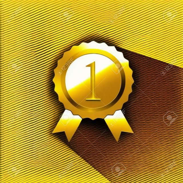 Gold reward winner icon. Vector illustration