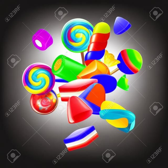 Abstract background with candies.