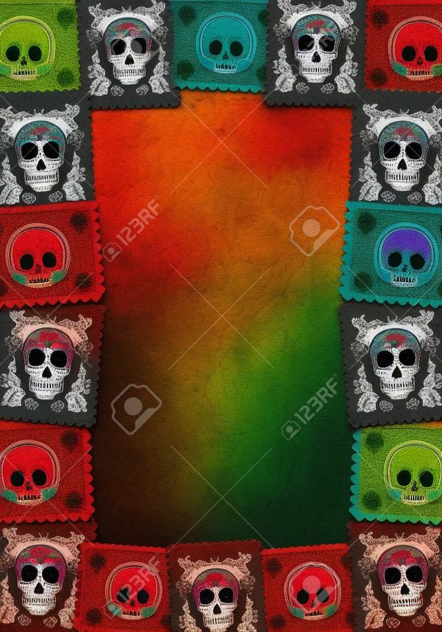 Мексиканская день смерти красочный шаблон плаката - кадр