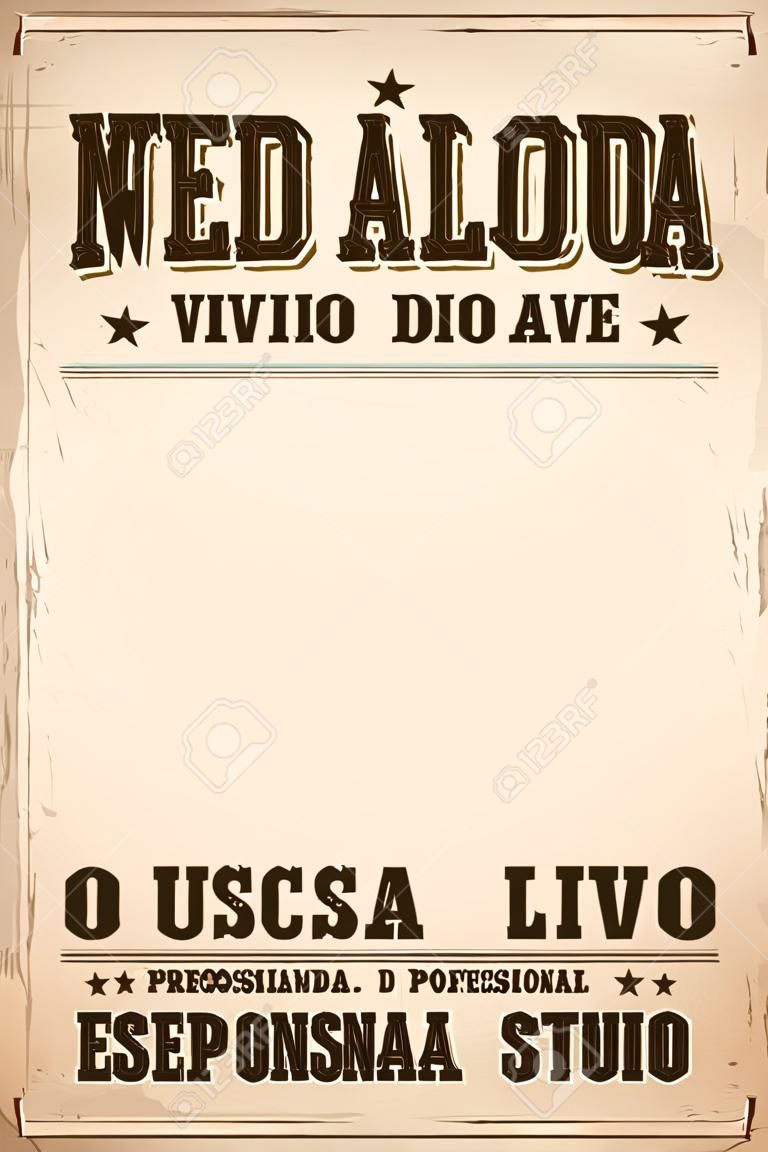 Se busca vivo o muerto, Wanted dead or alive poster template di testo spagnolo - Un milione di ricompensa