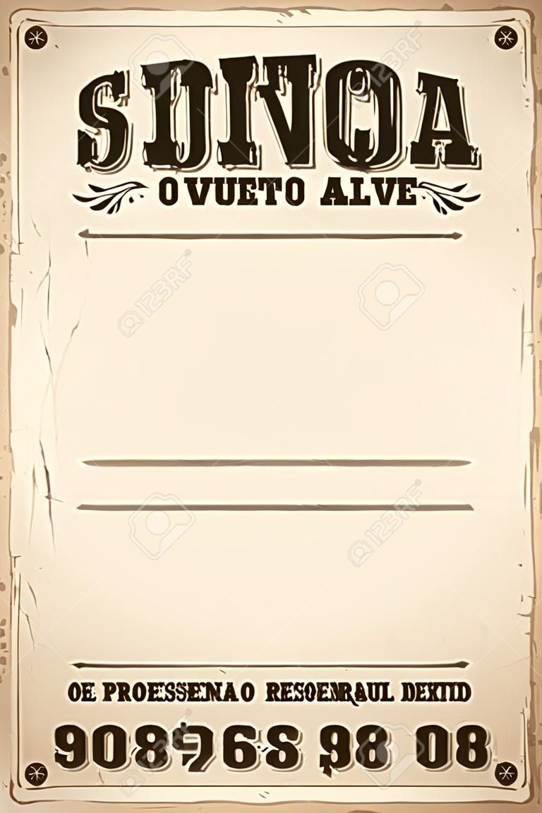 자체 가볼께 생체 O 죽었다고, 구함 죽은이나 살아 포스터 스페인어 텍스트 템플릿 - 백만 보상