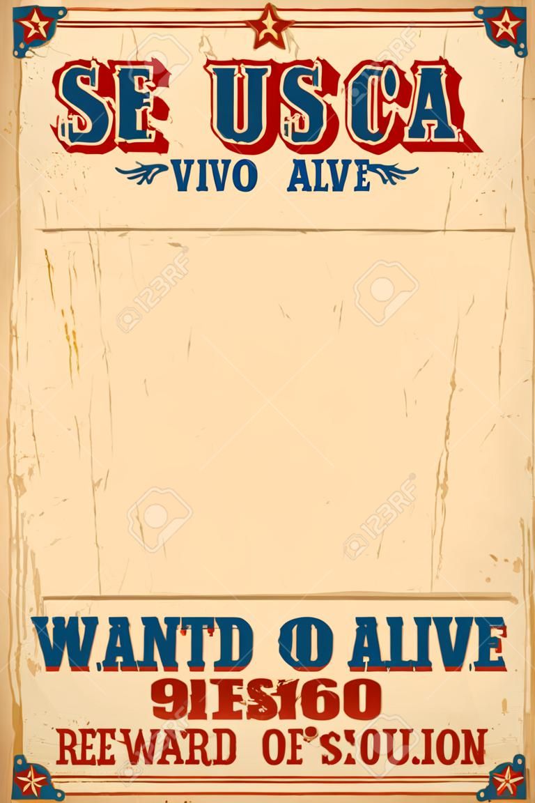 Se busca vivo o muerto buscados plantilla muertos o poster viva texto español Un millón de recompensa