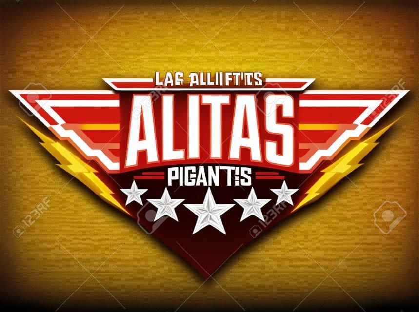 Alitas Picantes Las Mejores, The best Hot Chicken Wings texto en español, emblema de comida premium estilo militar