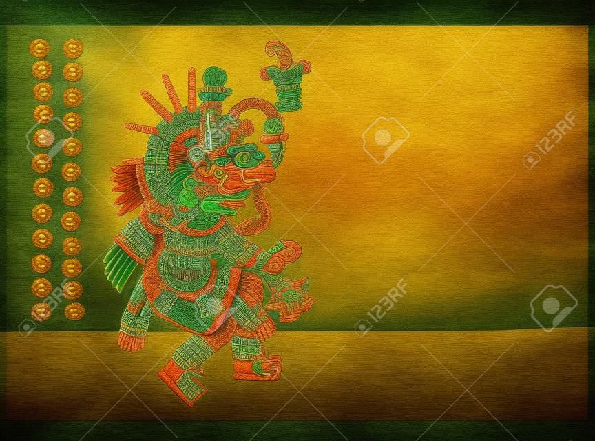 Quetzalcoatl Mayan aztec bóstwo ilustracja bóg.
