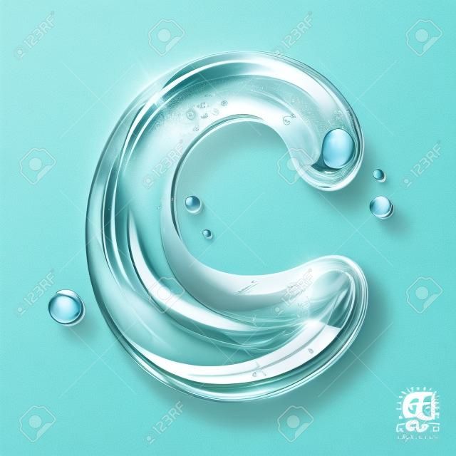 Serie de ABC - agua líquida carta - Capital C
