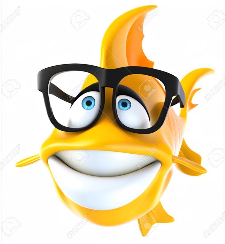 poissons de bande dessinée avec des lunettes