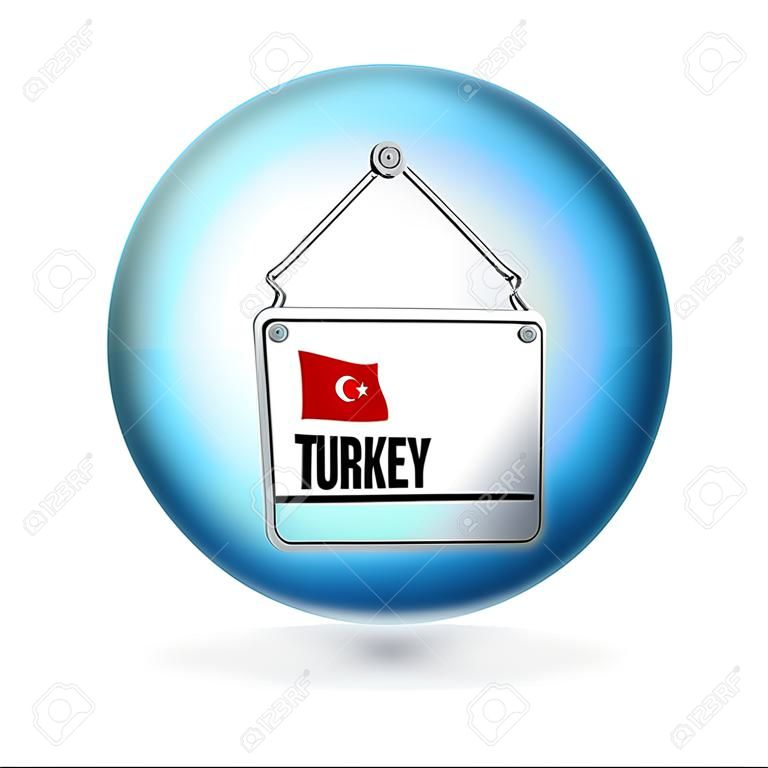 Segno realizzato in Turchia su sfondo bianco.