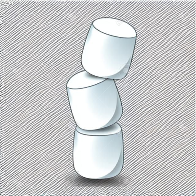 Marshmallow cartoon vector. Marshmallow logo design. Marshmallow icon.