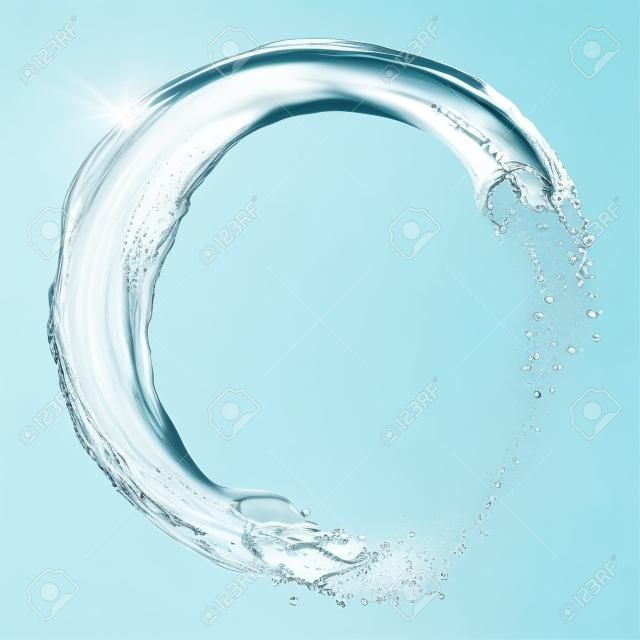 Water splash isolé sur le fond blanc