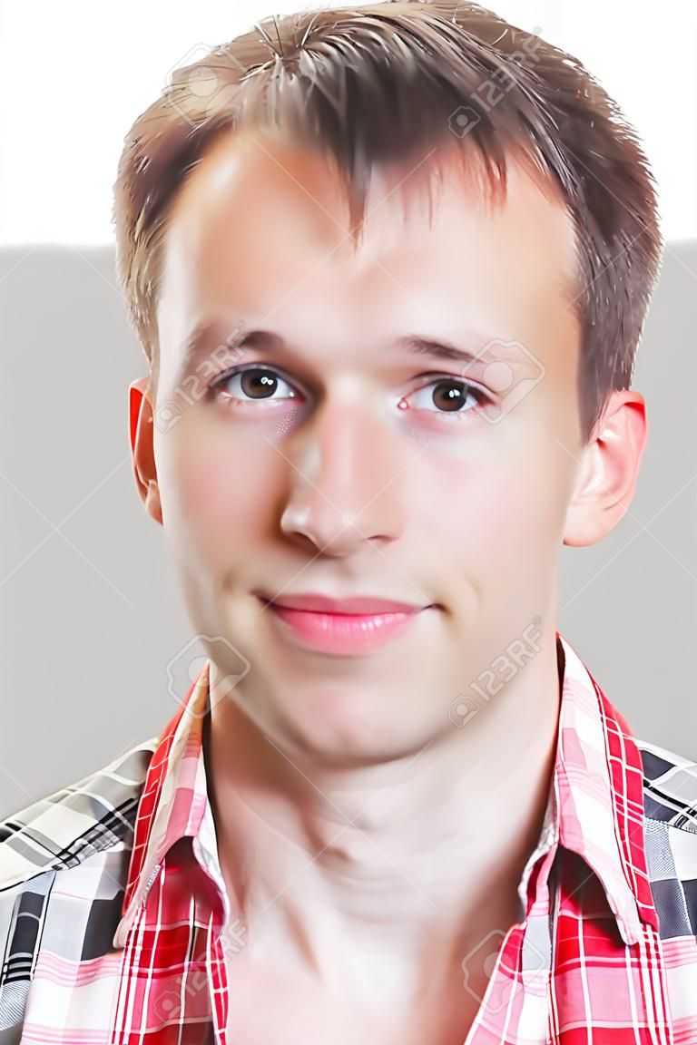 Portrait of a german guy in a checked shirt