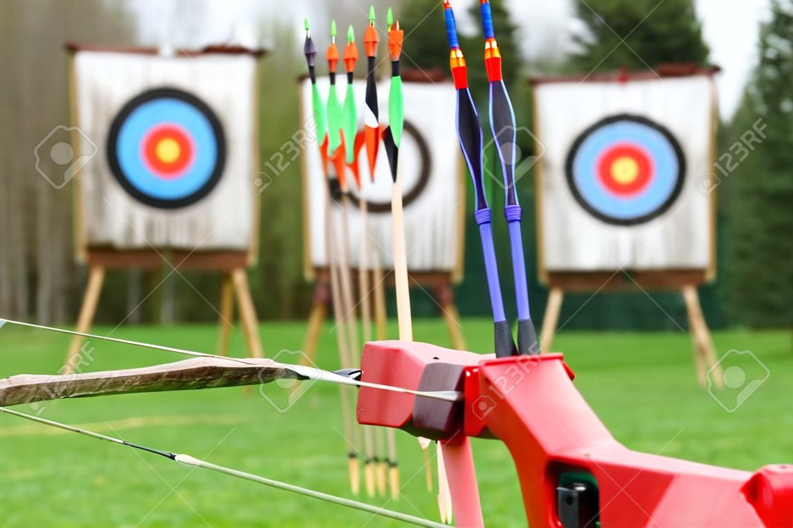 Archery equipment - bow arrows target