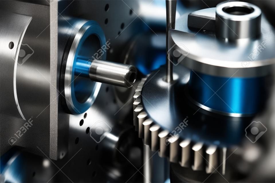 metalworking industry. tooth gear cogwheel machining by cutting mill tool.