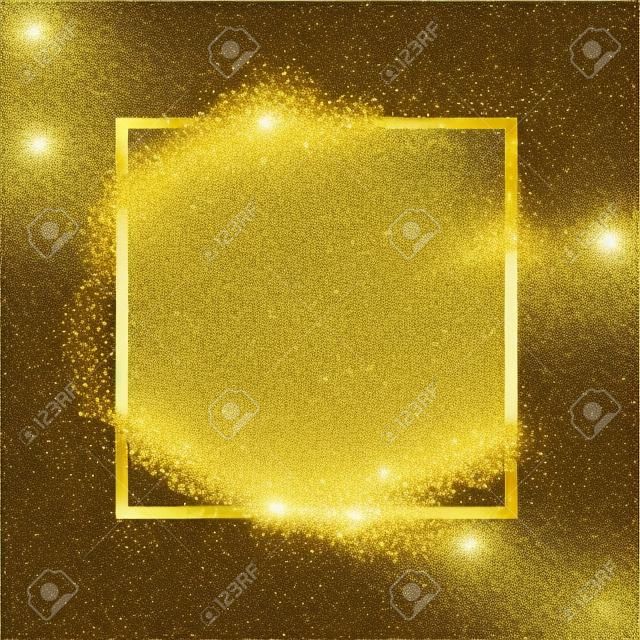 paillettes d'or de luxe scintille cadre carré