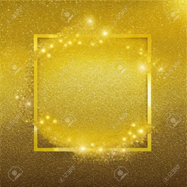paillettes d'or de luxe scintille cadre carré