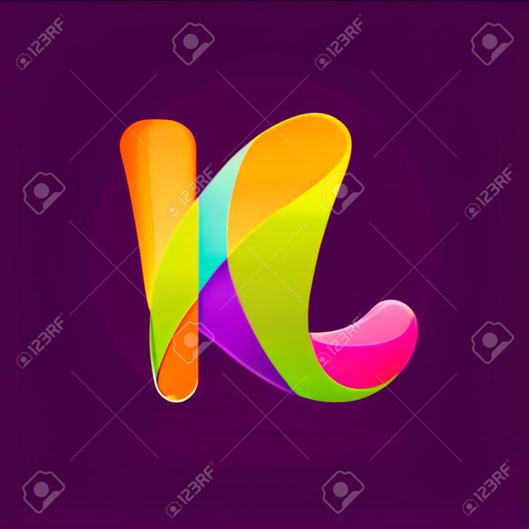 K letter colorful logo. Font style, vector design template elements for your trendy application or holiday corporate identity.