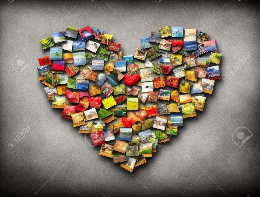 Pasja Travel - kolaż w kształcie serca wykonane z ŚWIAT ZDJĘCIA