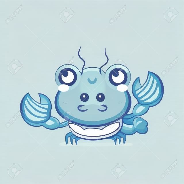Cute happy smiling lobster. Vector flat cartoon character illustration icon design.Isolated on white background. Lobster,sea food menu concept
