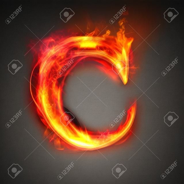 Fuego y hielo texto, mayúscula, alfabeto-C
