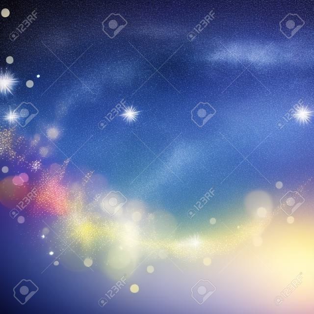 glitzernden Sternen auf Bokeh Hintergrund