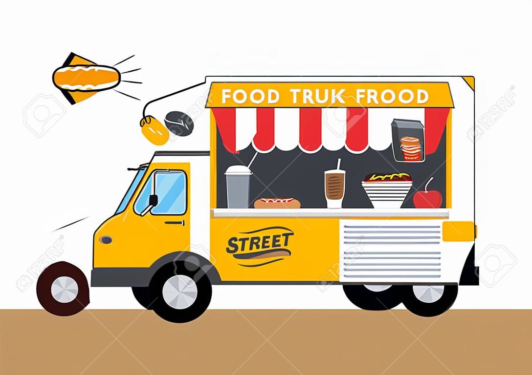 ciężarówka food hamburger, hot dog, street food