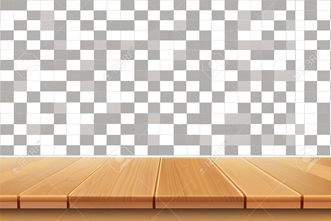 Vektor Holz Tischplatte auf weißem Hintergrund