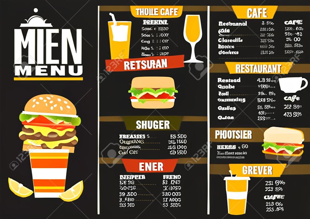 ristorante cafe menu design piatto template grafico