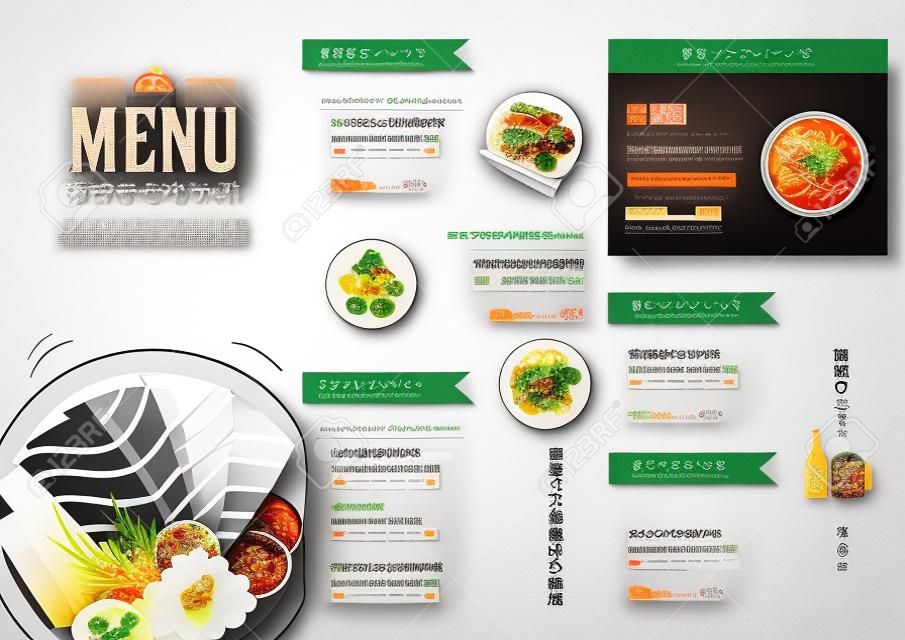 menù modello di progettazione brochure ristorante giapponese