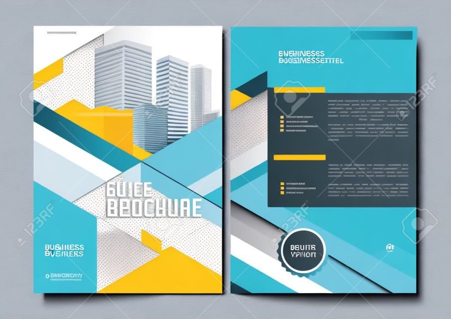Business brochure design with buildings vector illustration.